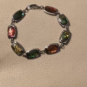 Vintage colourful shell tennis bracelet
